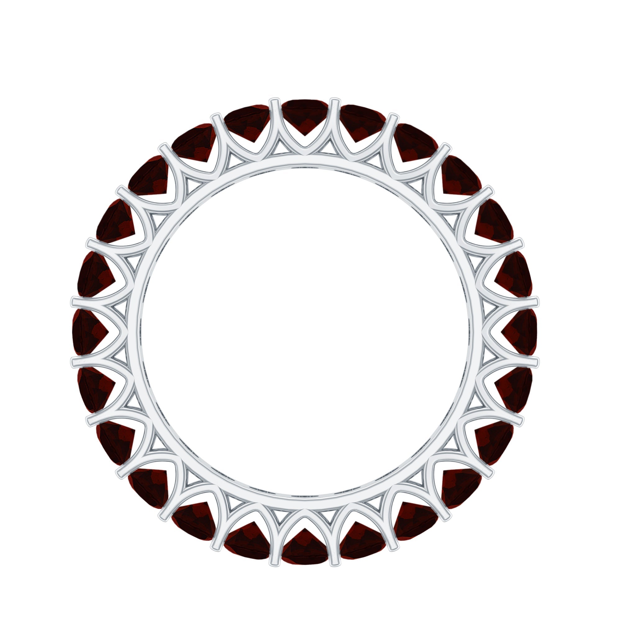 Certified Real Oval Garnet Eternity Ring for Anniversary