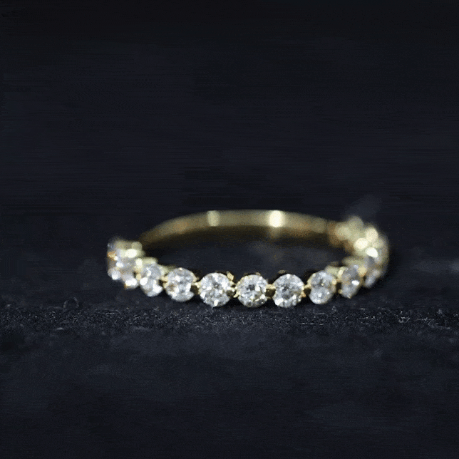Round Shape Floating Diamond Half Eternity Ring