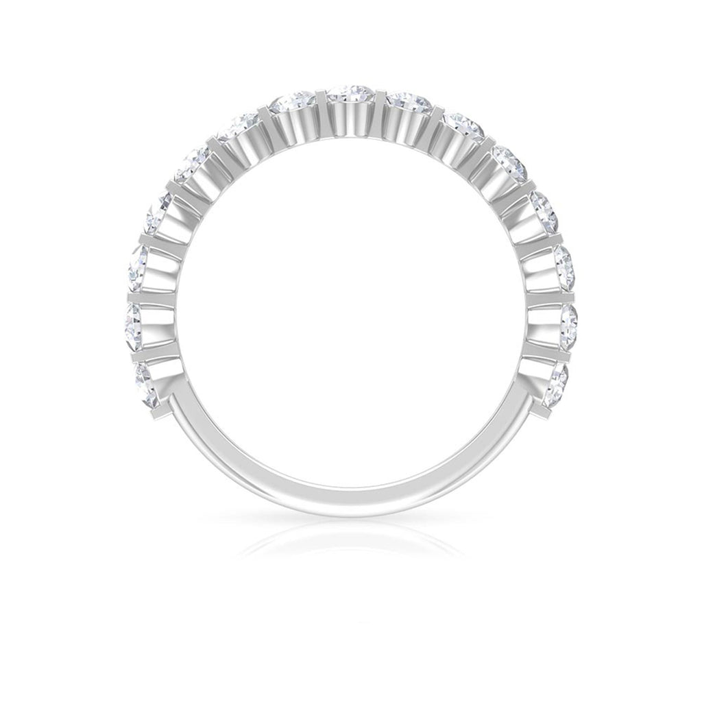 Round Shape Floating Diamond Half Eternity Ring
