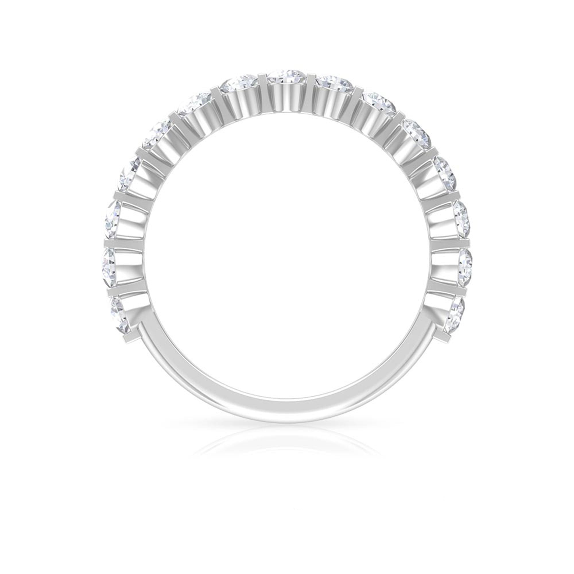 Round Shape Floating Diamond Half Eternity Ring