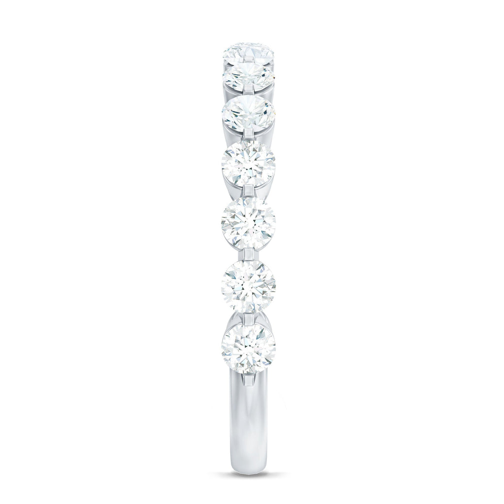 Round Shape Floating Diamond Half Eternity Ring