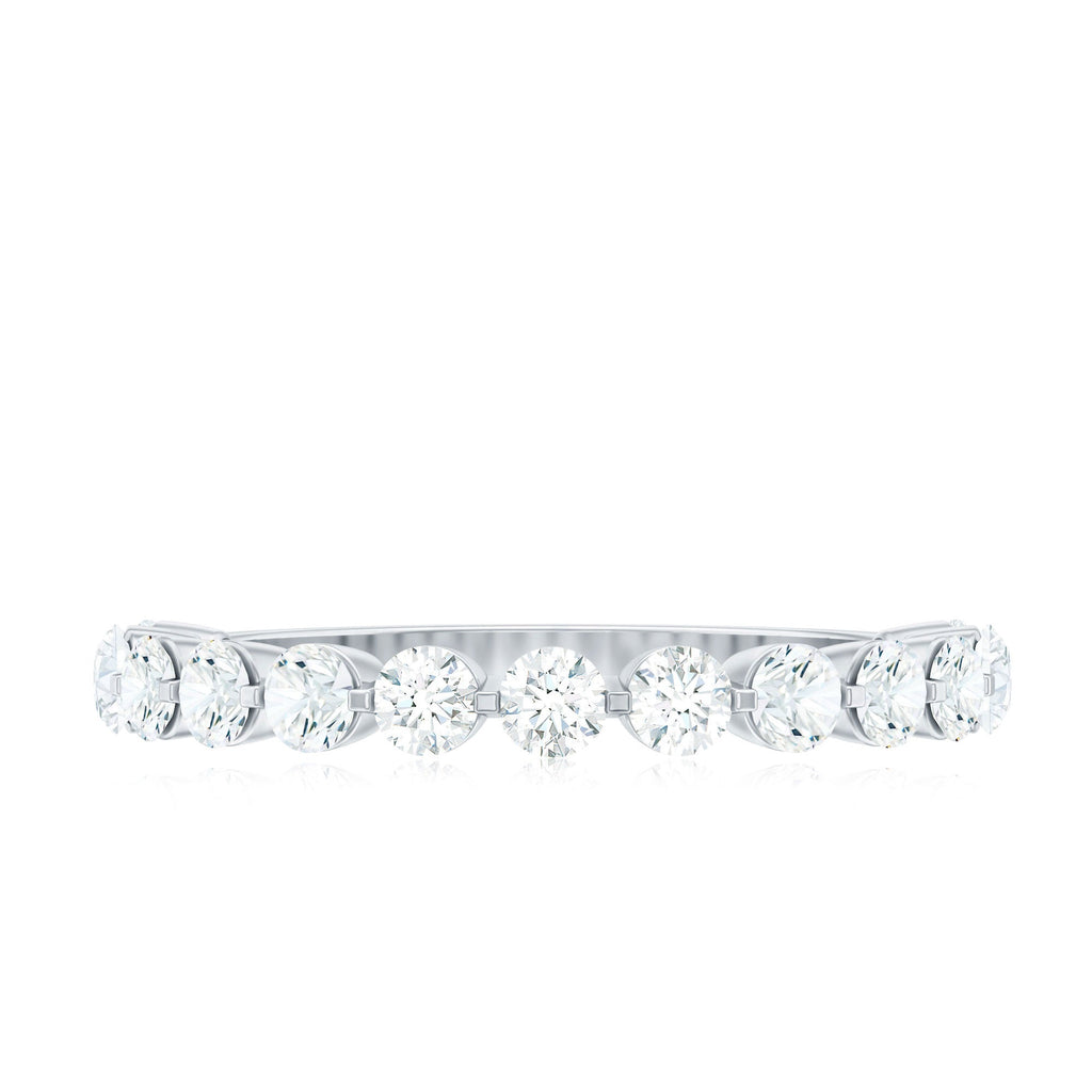 Round Shape Floating Diamond Half Eternity Ring