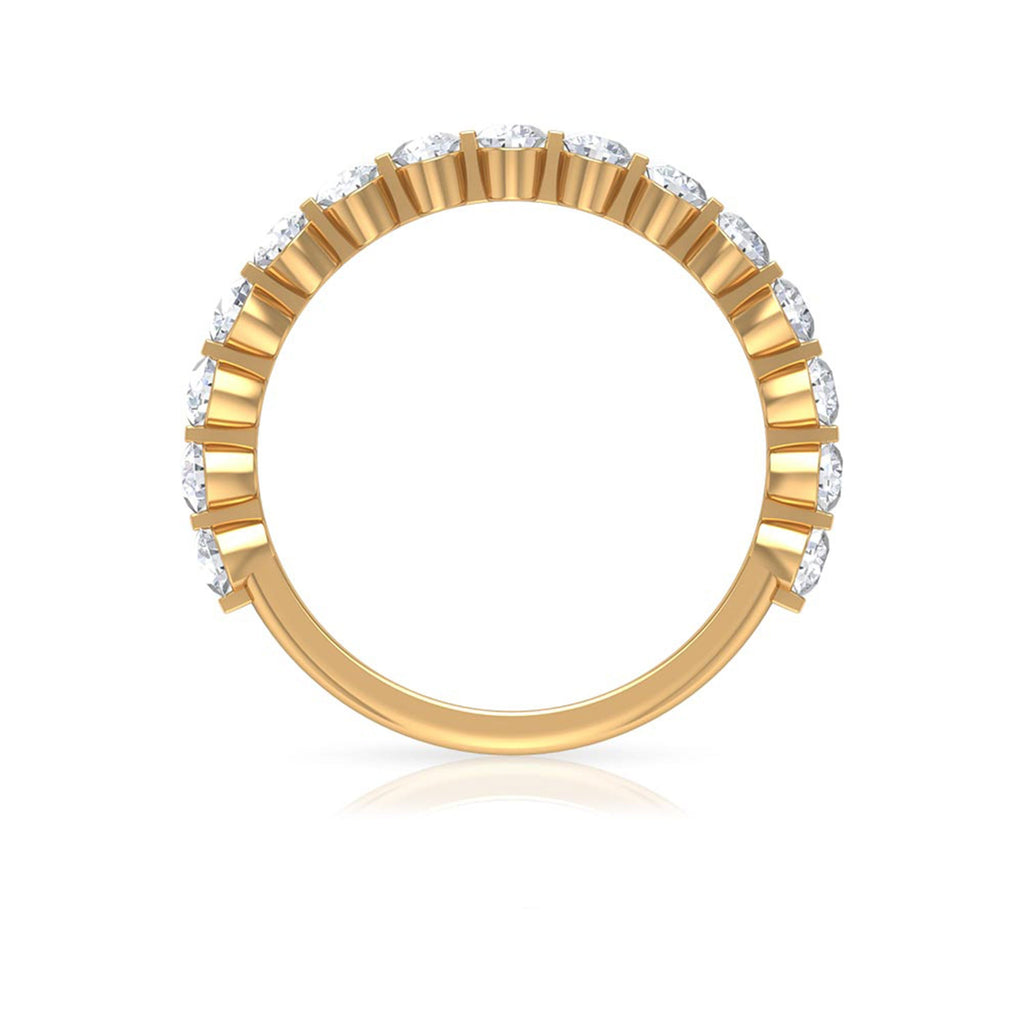 Round Shape Floating Diamond Half Eternity Ring