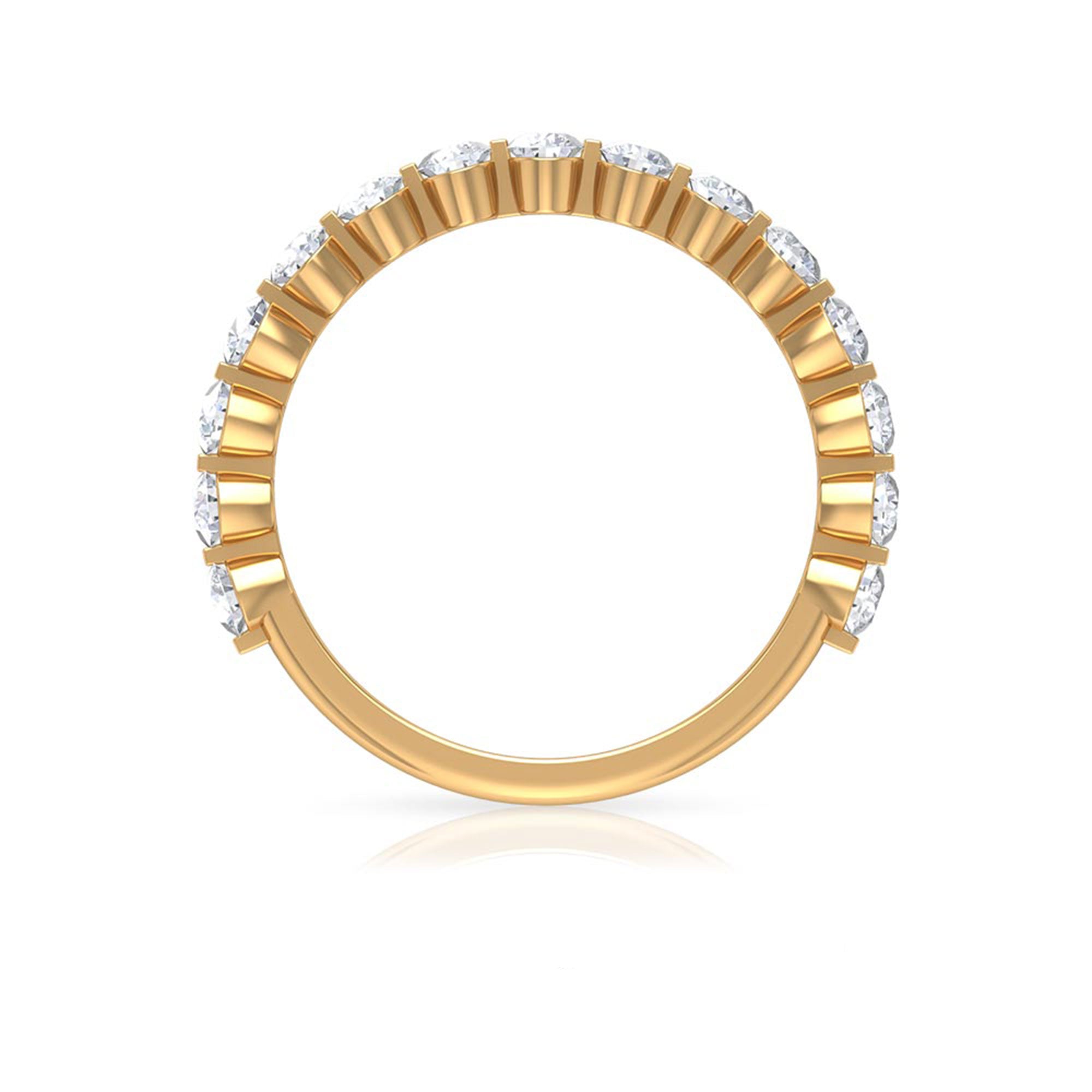 Round Shape Floating Diamond Half Eternity Ring