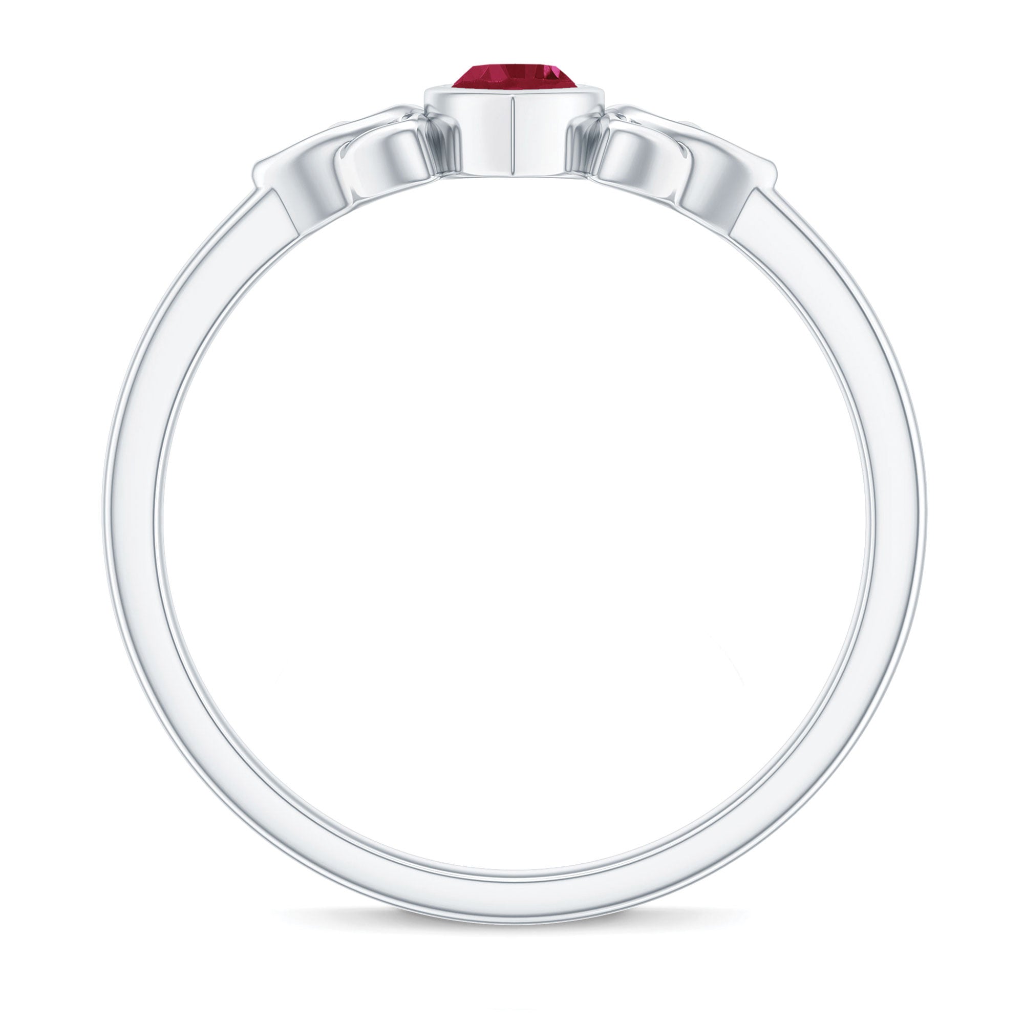 Marquise Shape Ruby Solitaire Celtic Knot Ring
