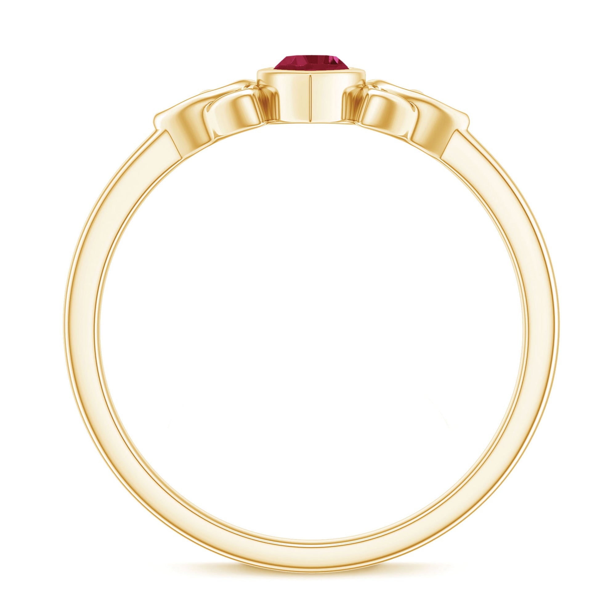 Marquise Shape Ruby Solitaire Celtic Knot Ring