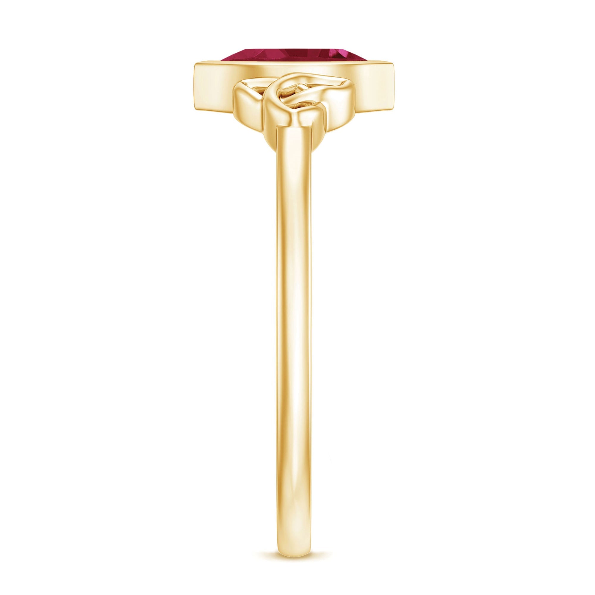 Marquise Shape Ruby Solitaire Celtic Knot Ring