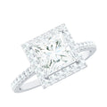 3 CT Princess Cut Moissanite Halo Engagement Ring