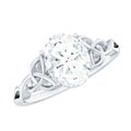 Oval Moissanite Engagement Ring with Celtic Band