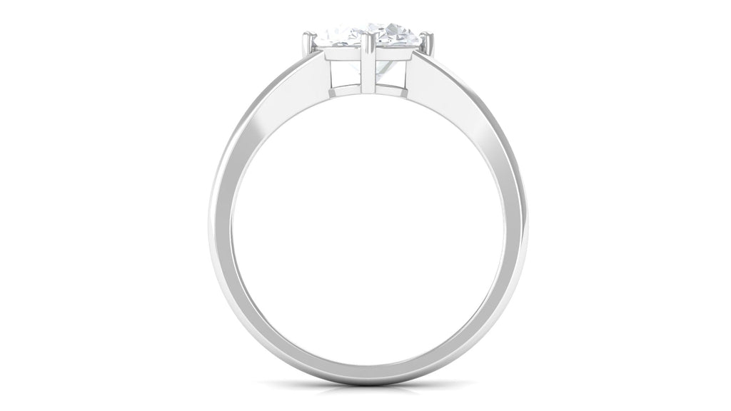 Oval Cut Moissanite Solitaire Engagement Ring in Split Shank