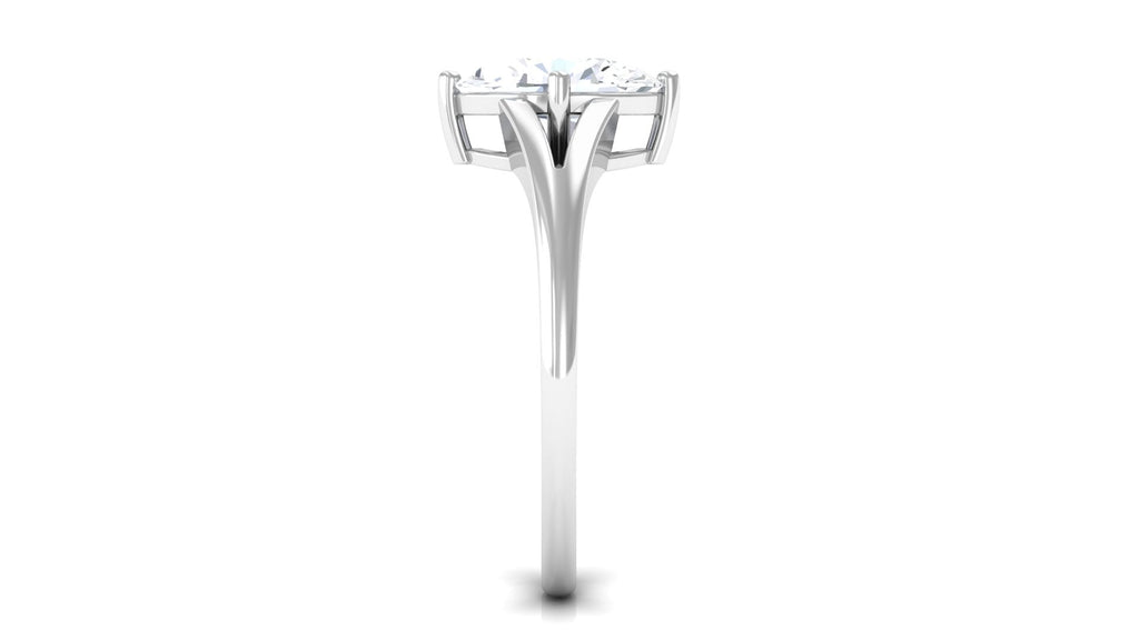 Oval Cut Moissanite Solitaire Engagement Ring in Split Shank