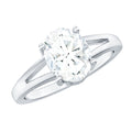 Solitaire Oval Cut Moissanite Split Shank Engagement Ring
