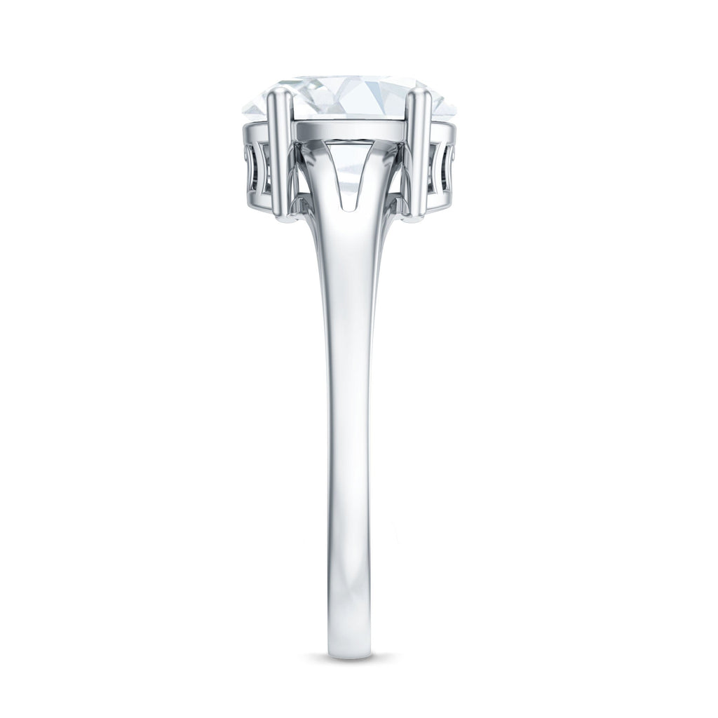 Solitaire Oval Cut Moissanite Split Shank Engagement Ring