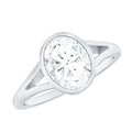 Certified 7X9 MM Oval Moissanite Solitaire Engagement Ring