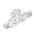 7X9 MM Certified Moissanite Oval Engagement Ring with Double Prong