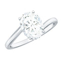 Oval Cut Solitaire Moissanite Bypass Engagement Ring