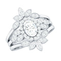 Vintage Inspired Moissanite Wedding Ring Set of 3