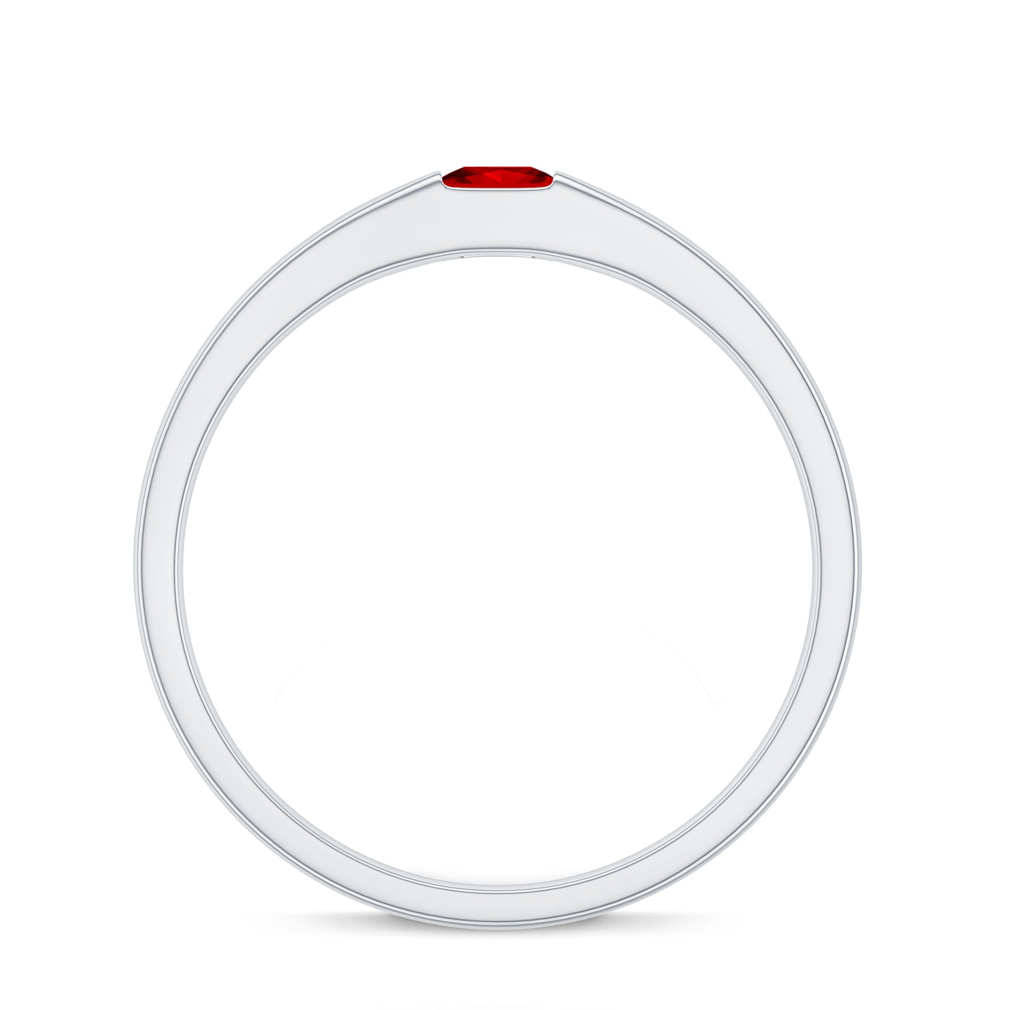 Princess Cut Created Ruby Solitaire Promise Ring