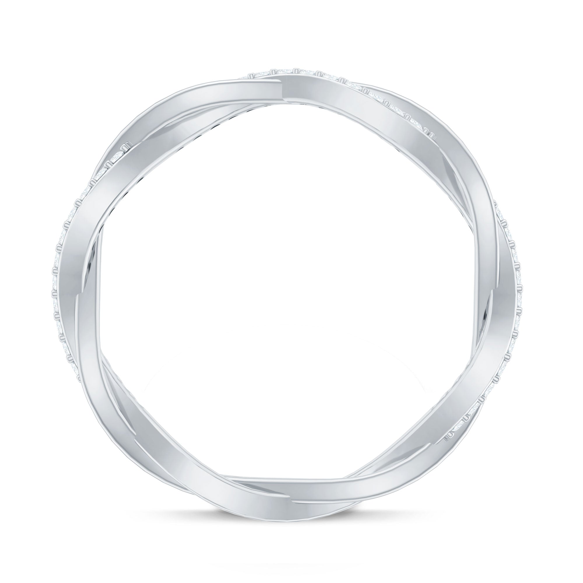Certified Moissanite Infinity Eternity Band Ring
