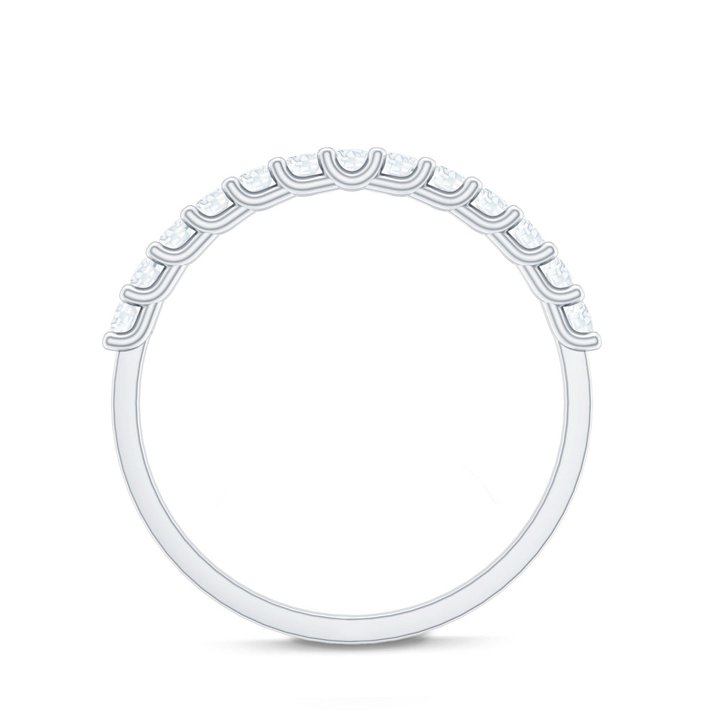 Moissanite Half Eternity Ring in Shared Prong Setting