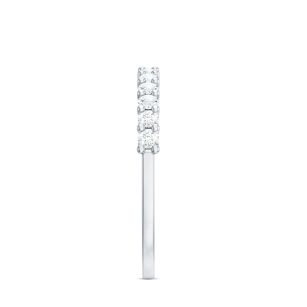 Moissanite Half Eternity Ring in Shared Prong Setting