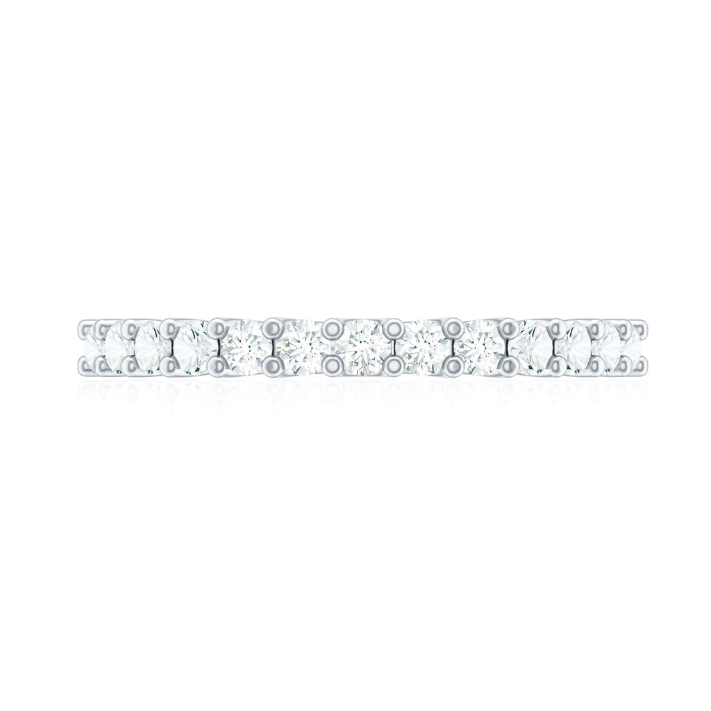 Moissanite Half Eternity Ring in Shared Prong Setting