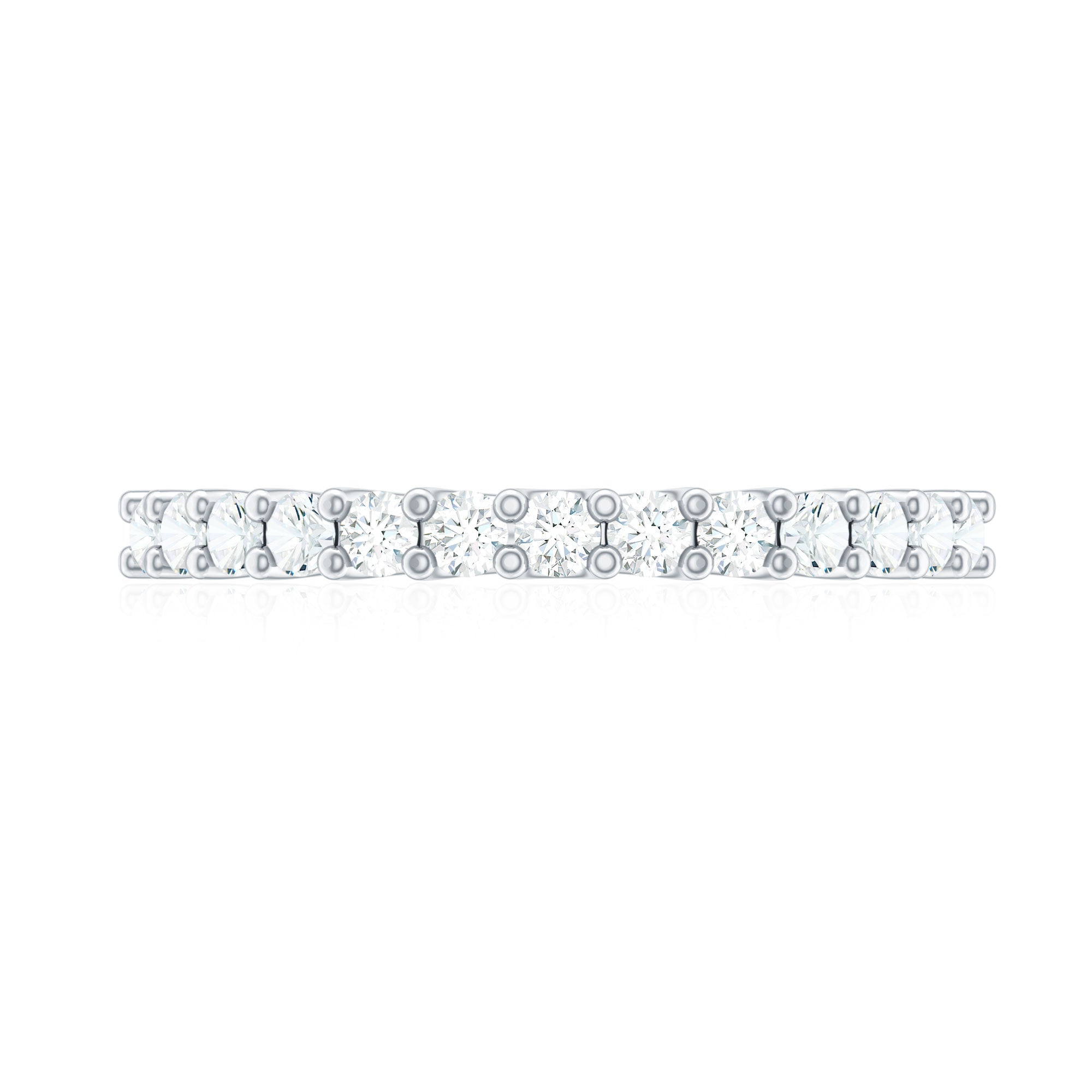Moissanite Half Eternity Ring in Shared Prong Setting