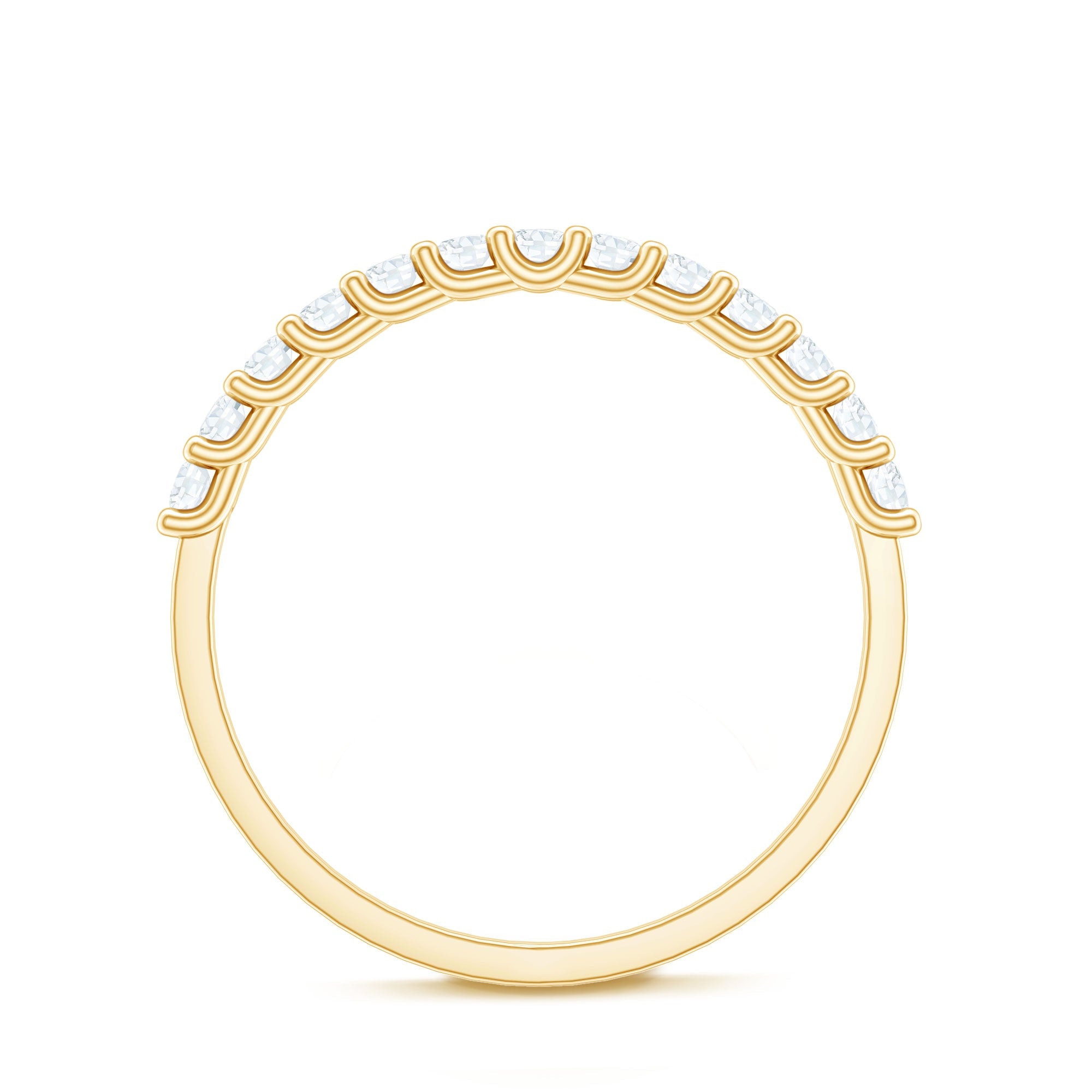 Moissanite Half Eternity Ring in Shared Prong Setting