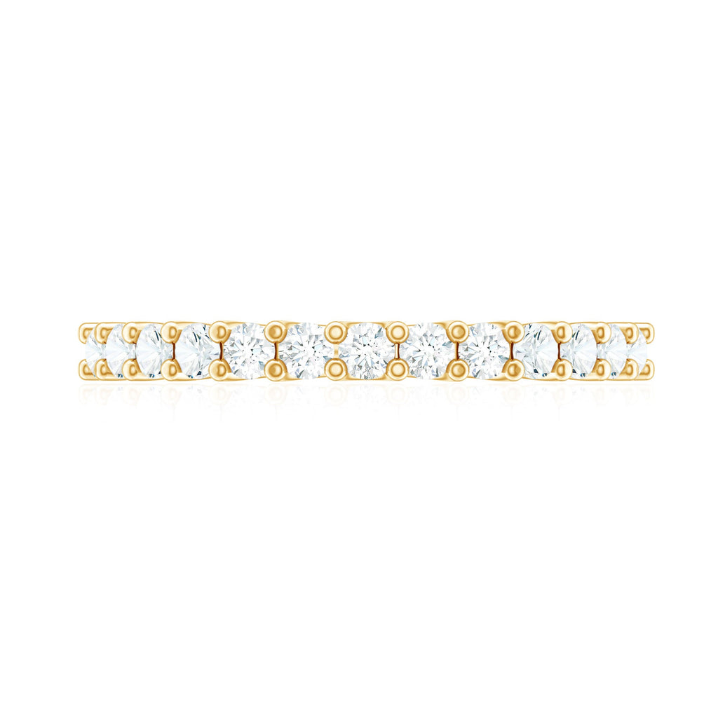 Moissanite Half Eternity Ring in Shared Prong Setting