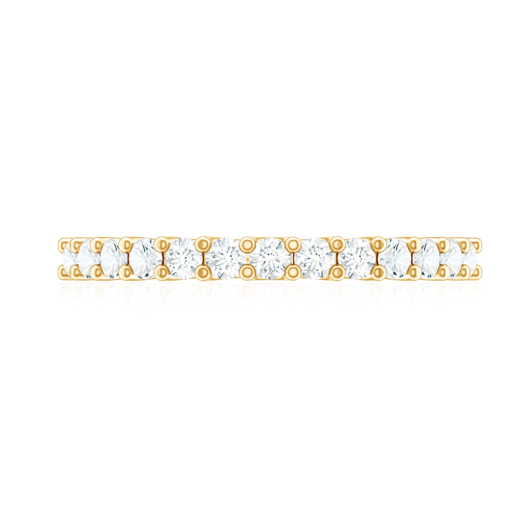 Moissanite Half Eternity Ring in Shared Prong Setting