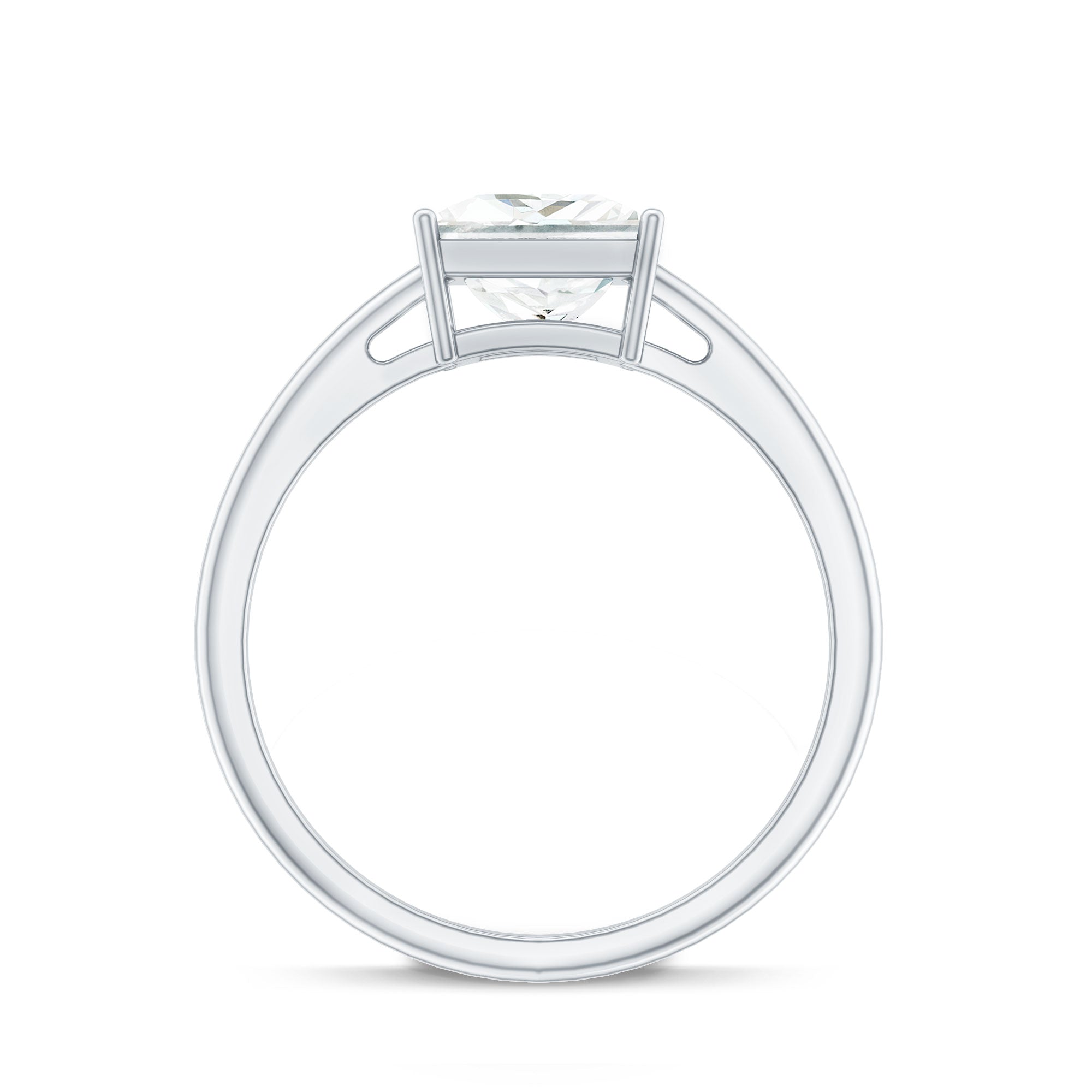 3 Carat Princess Cut Moissanite Solitaire Engagement Ring