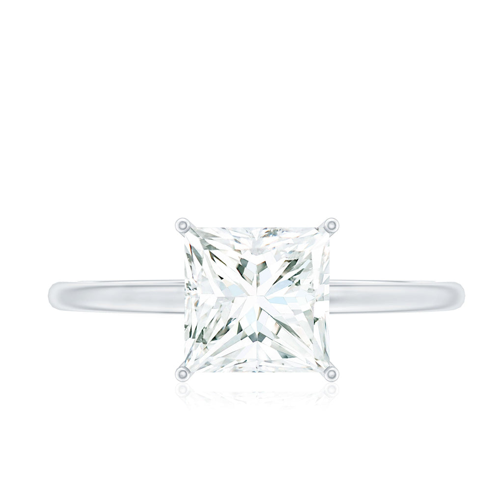 3 Carat Princess Cut Moissanite Solitaire Engagement Ring