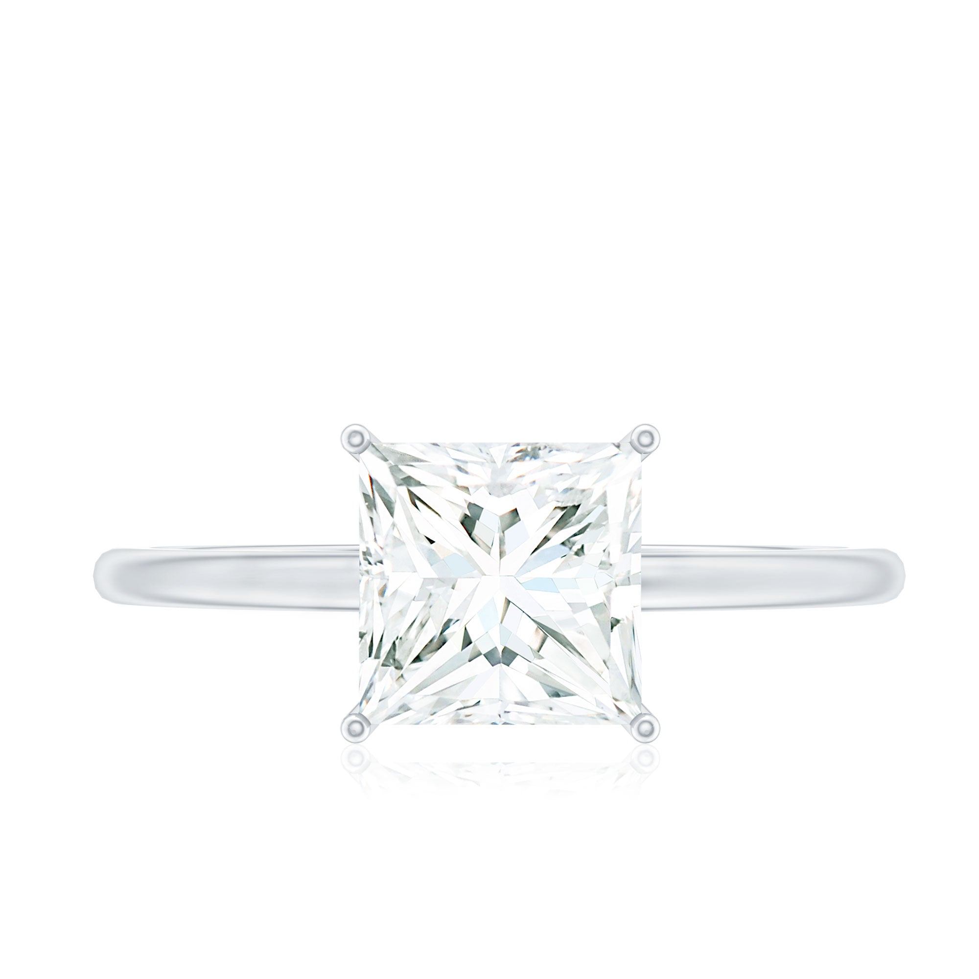 3 Carat Princess Cut Moissanite Solitaire Engagement Ring