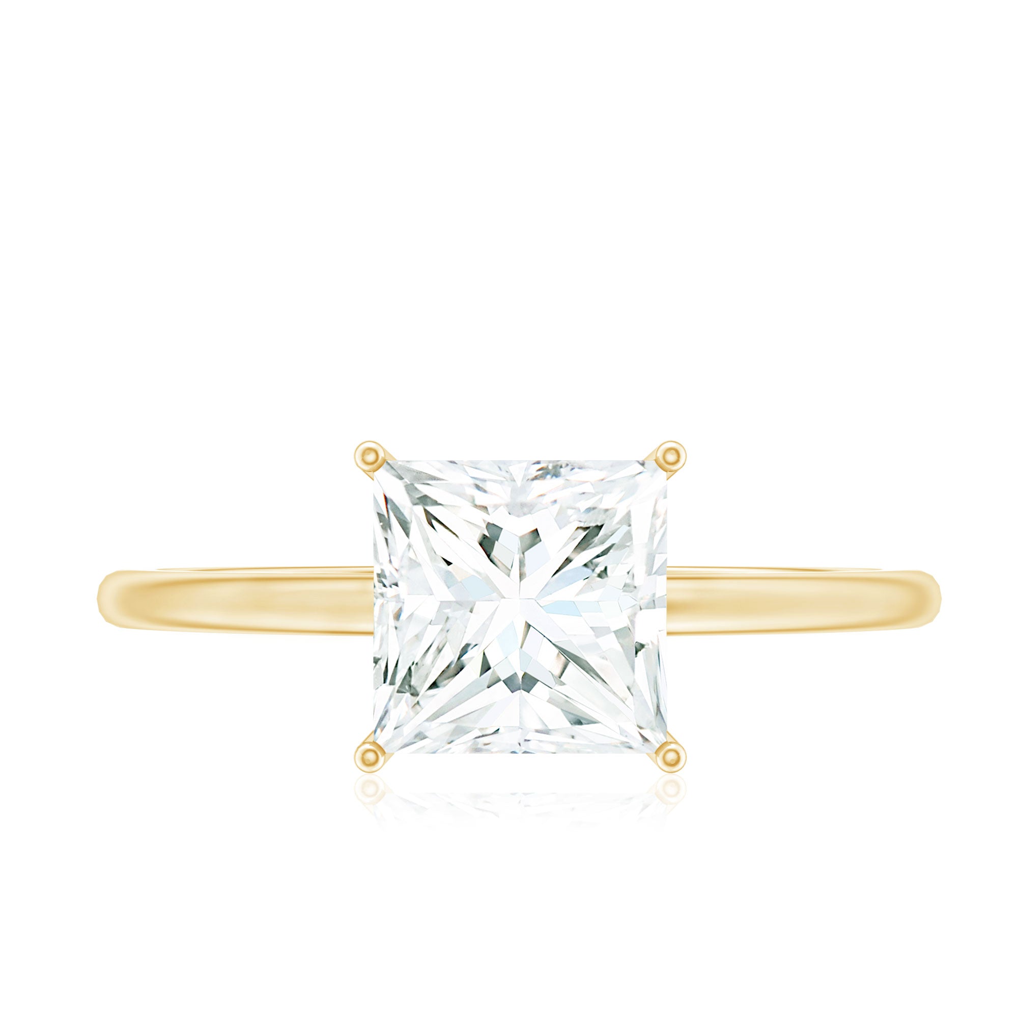 3 Carat Princess Cut Moissanite Solitaire Engagement Ring