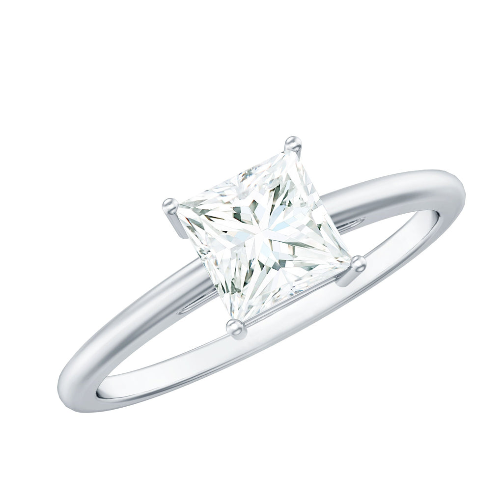 1 CT Princess Cut Moissanite Solitaire Ring for Women