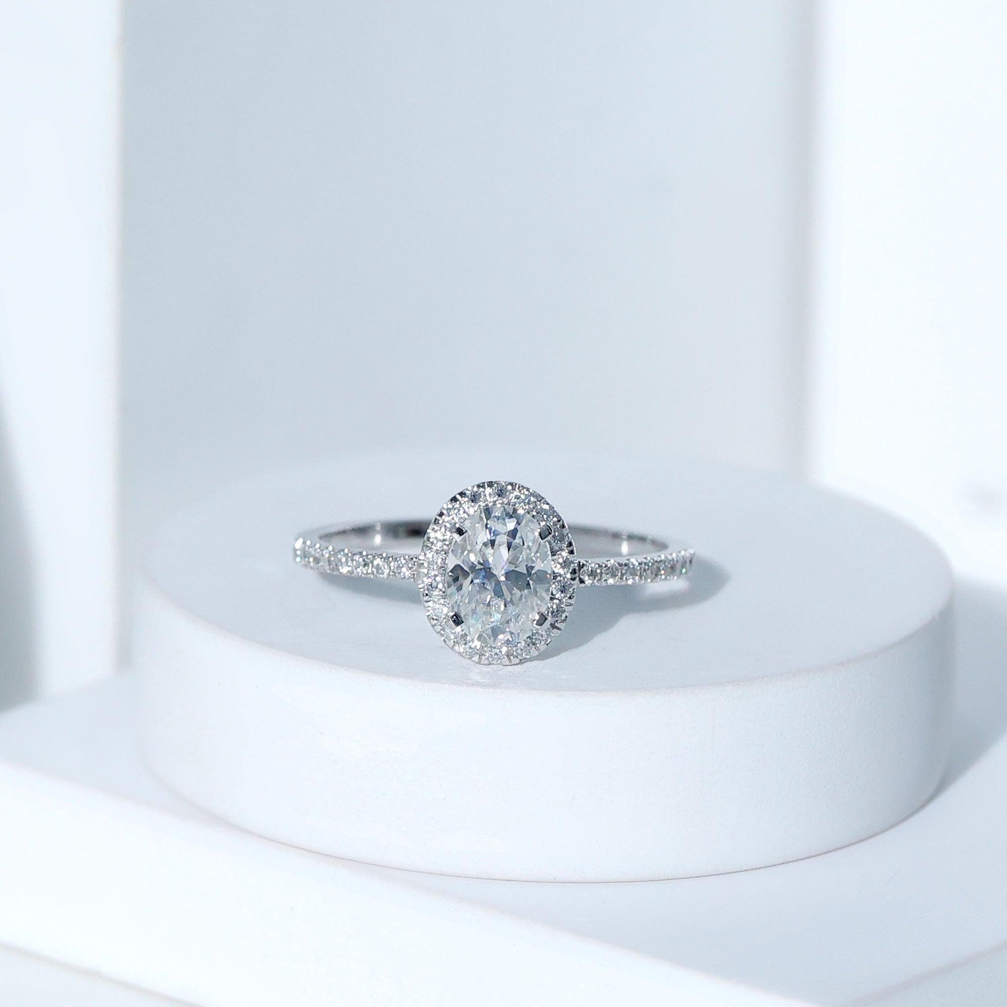 Certified Moissanite 6X8 MM Oval Engagement Ring For Her