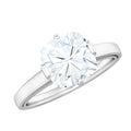 8 MM Certified Cushion Cut Moissanite Solitaire Ring in Bar Setting