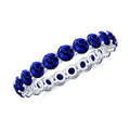 3.25 CT Lab Created Blue Sapphire Full Eternity Ring in Shared Prong Setting
