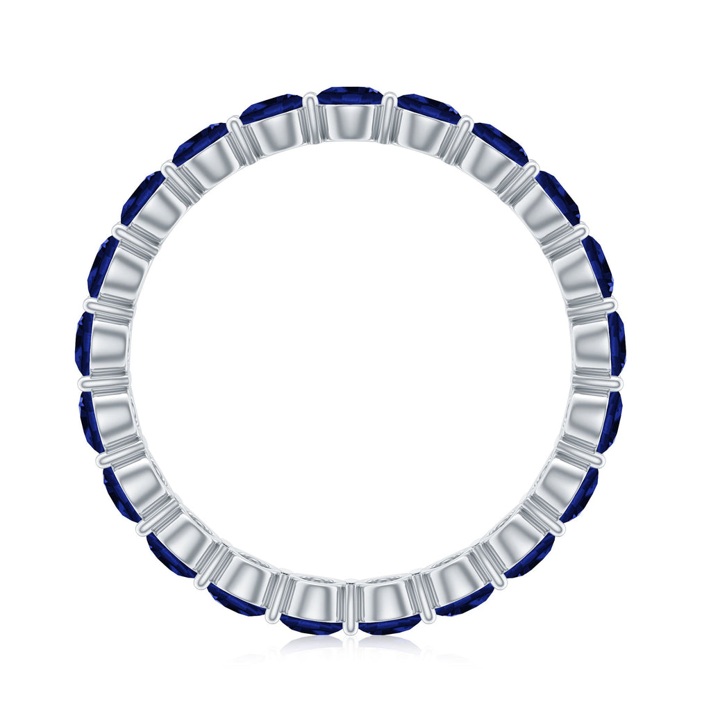 3.25 CT Lab Created Blue Sapphire Full Eternity Ring in Shared Prong Setting