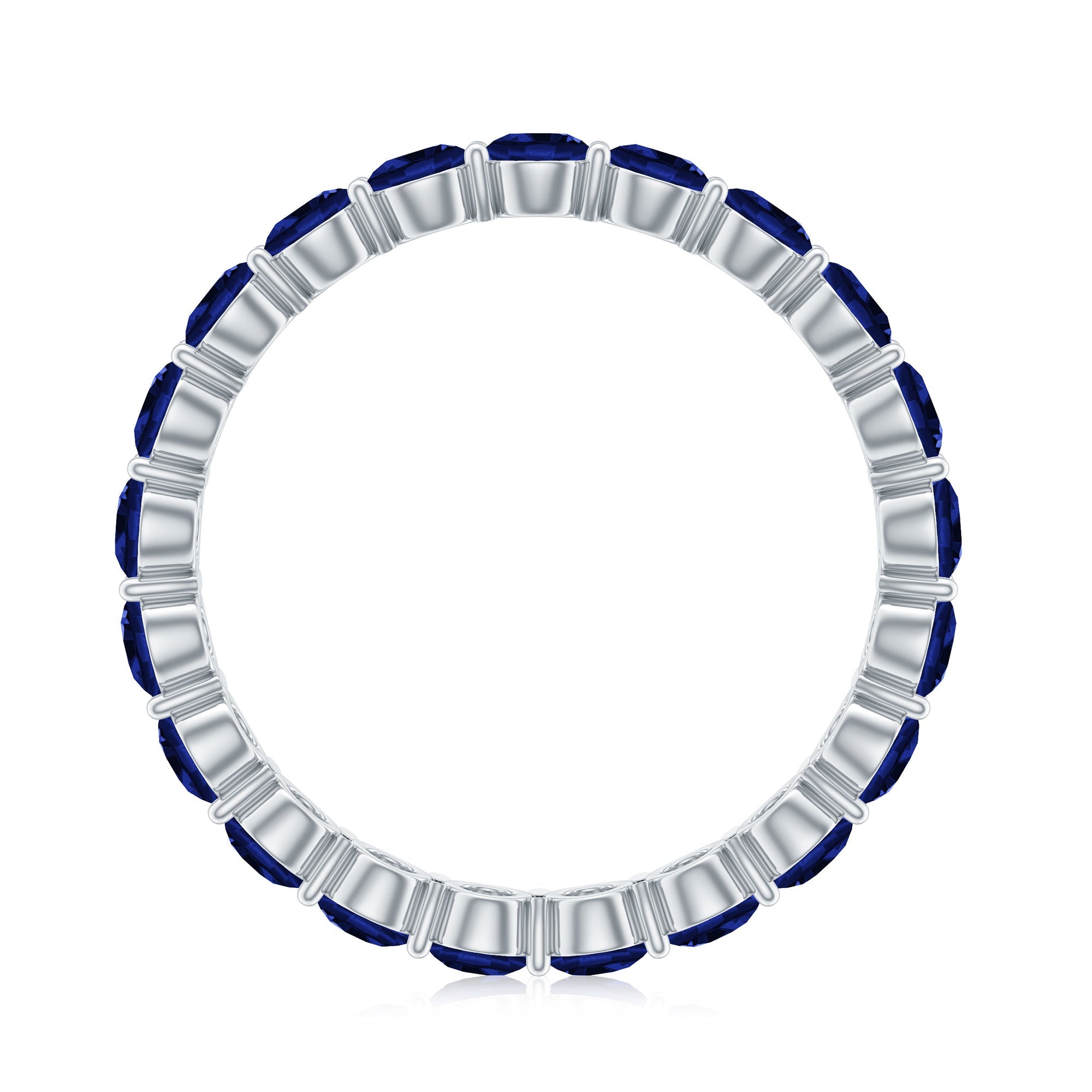 3.25 CT Lab Created Blue Sapphire Full Eternity Ring in Shared Prong Setting
