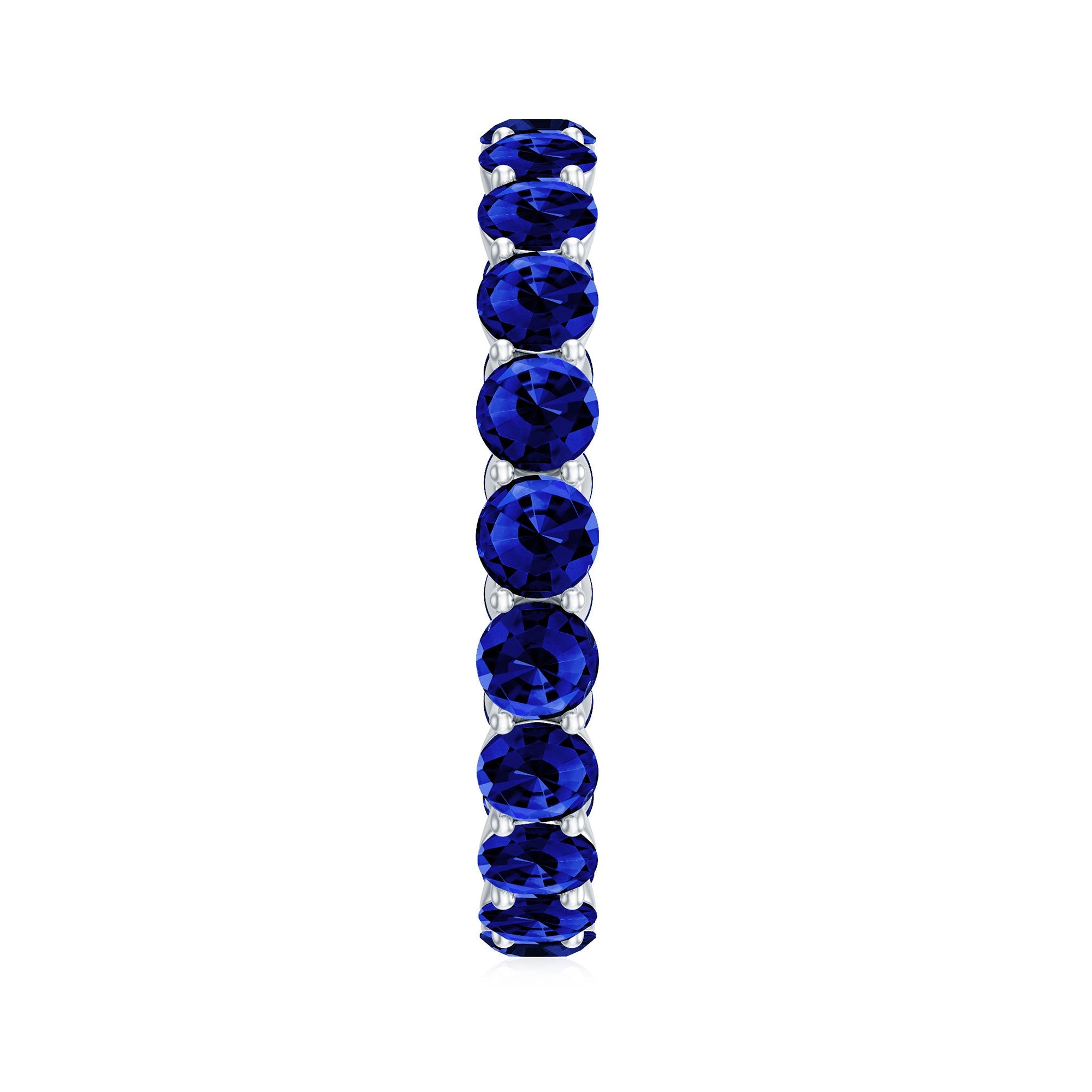 3.25 CT Lab Created Blue Sapphire Full Eternity Ring in Shared Prong Setting