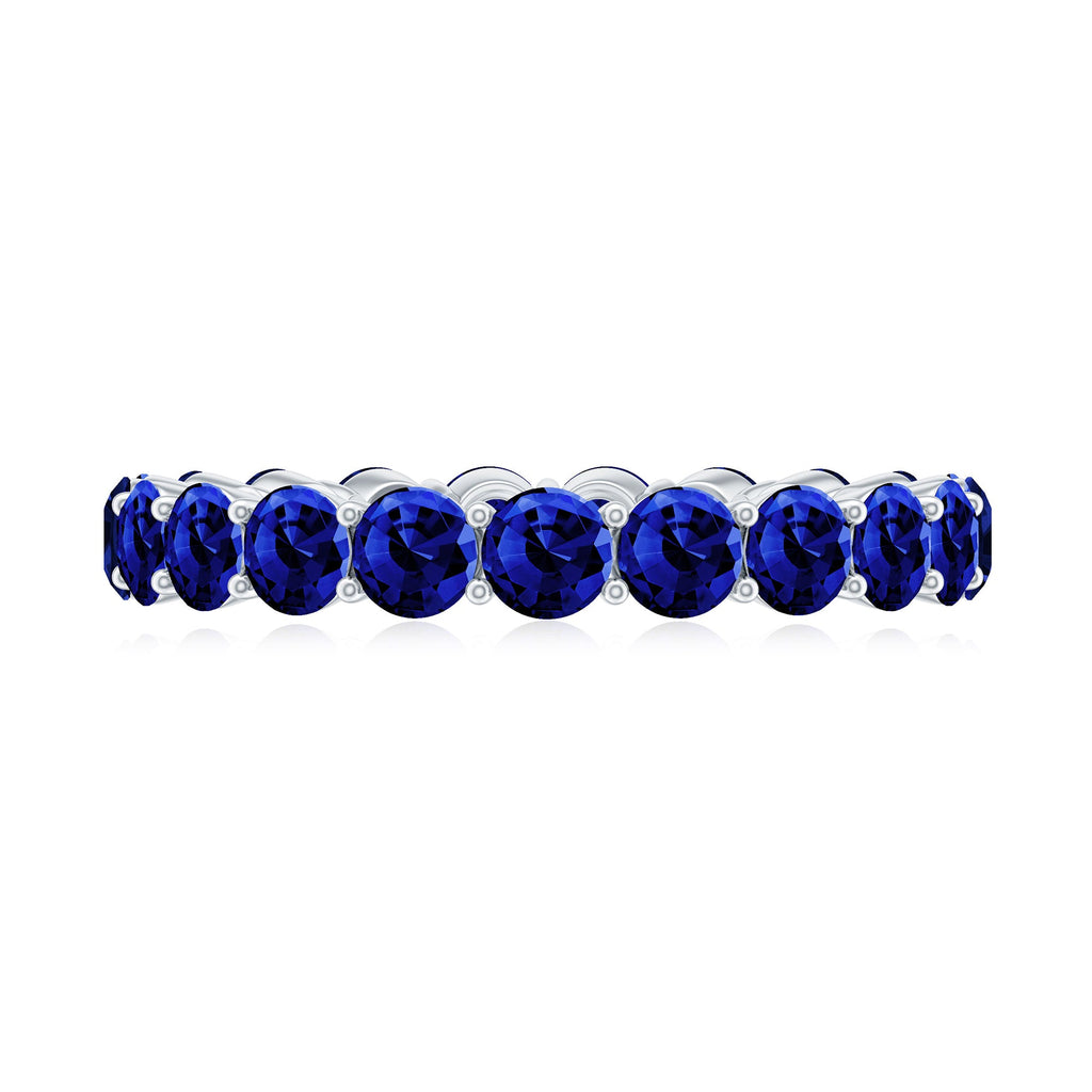 3.25 CT Lab Created Blue Sapphire Full Eternity Ring in Shared Prong Setting