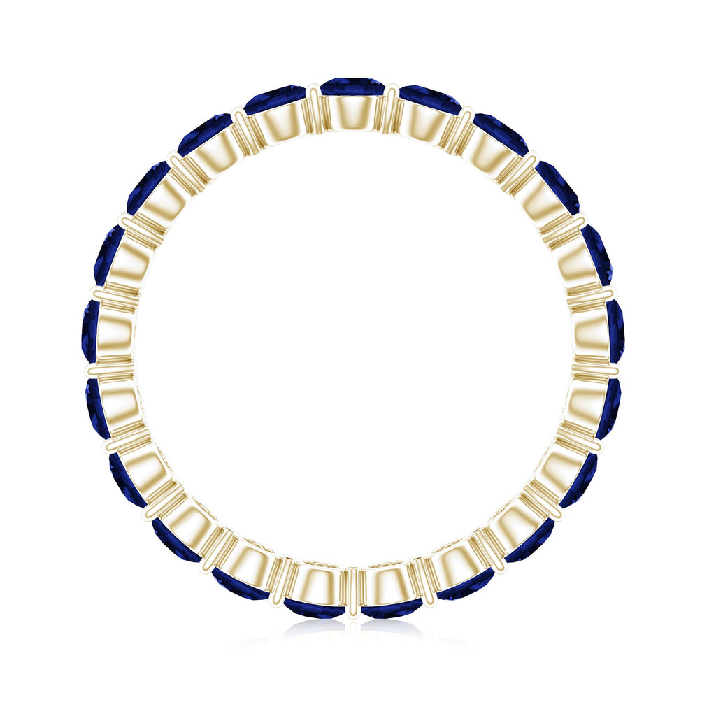 3.25 CT Lab Created Blue Sapphire Full Eternity Ring in Shared Prong Setting
