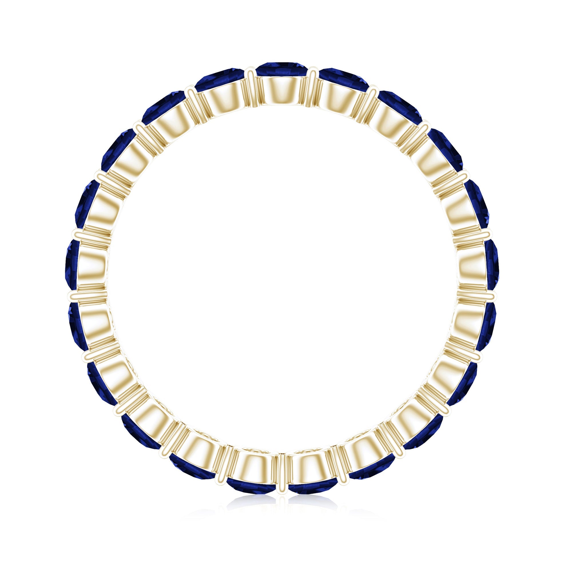 3.25 CT Lab Created Blue Sapphire Full Eternity Ring in Shared Prong Setting