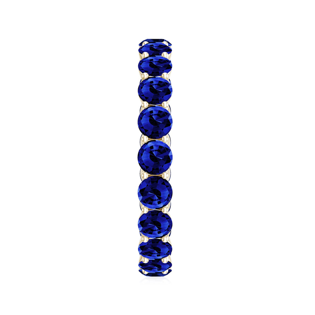 3.25 CT Lab Created Blue Sapphire Full Eternity Ring in Shared Prong Setting