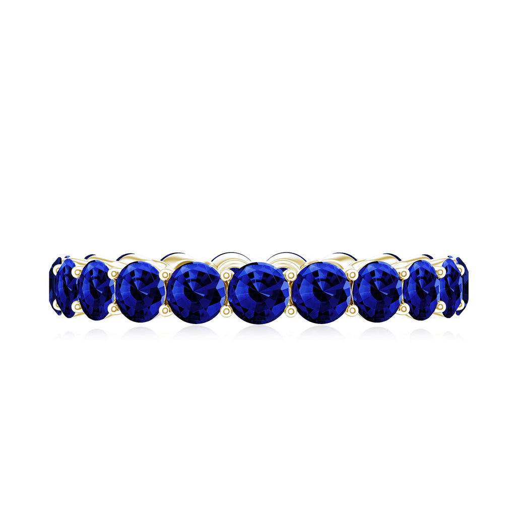 3.25 CT Lab Created Blue Sapphire Full Eternity Ring in Shared Prong Setting
