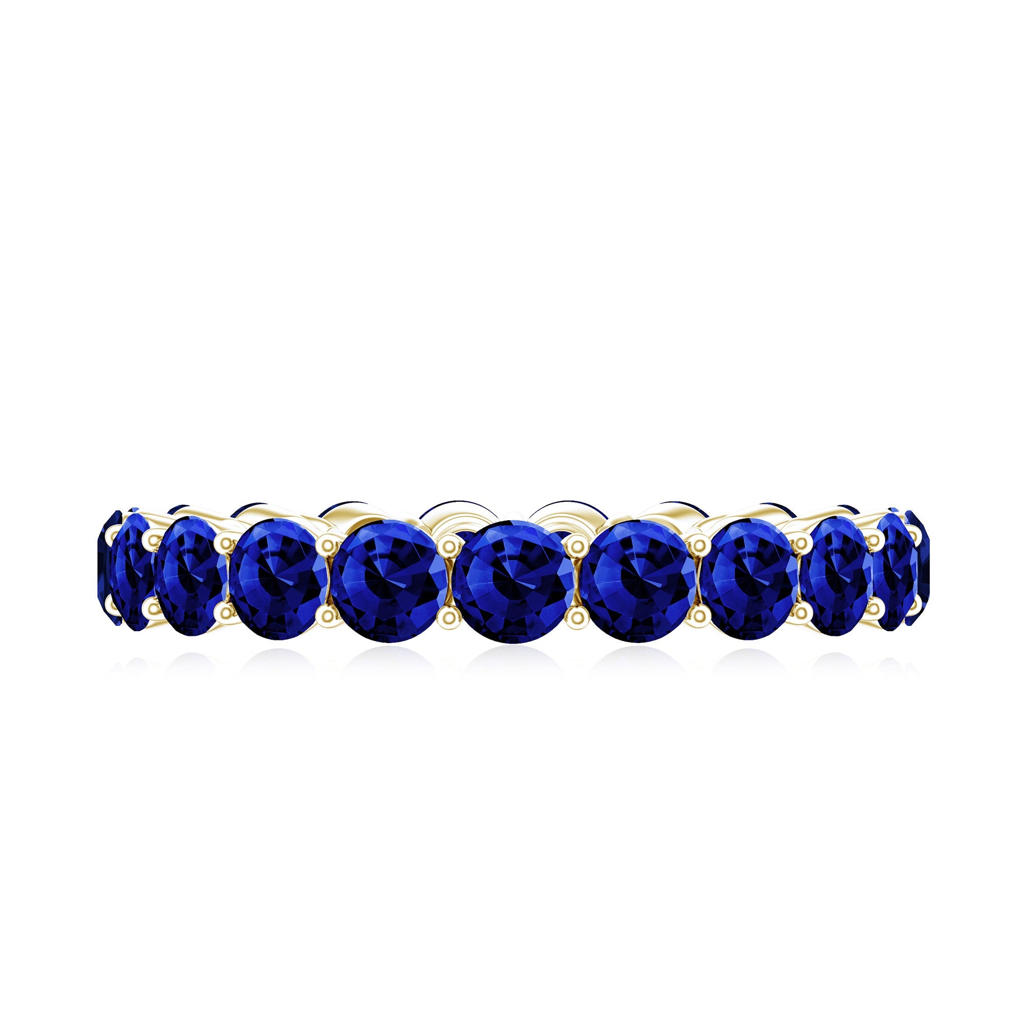 3.25 CT Lab Created Blue Sapphire Full Eternity Ring in Shared Prong Setting