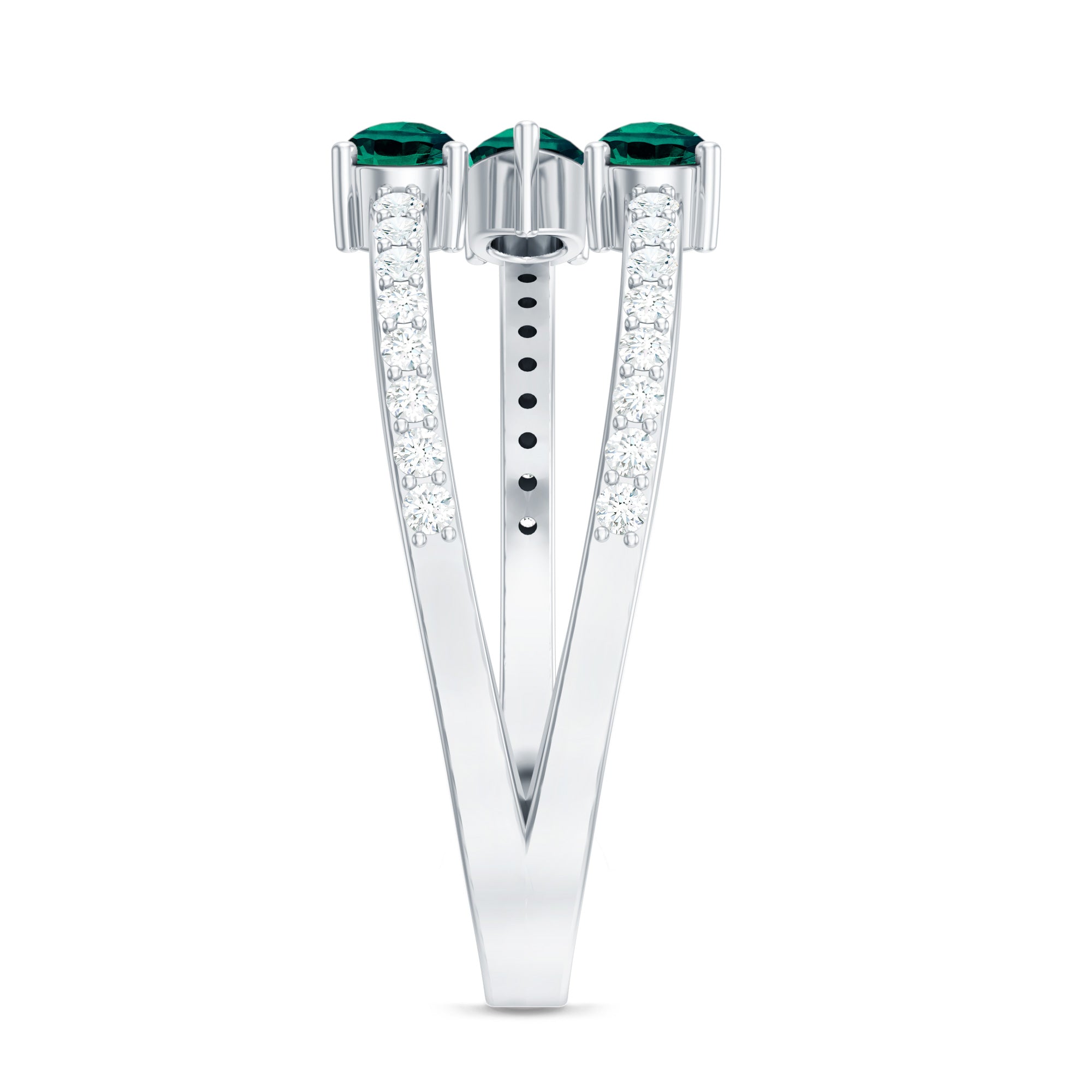 Certified Pear Shape Lab Grown Emerald Diamond Cocktail Ring