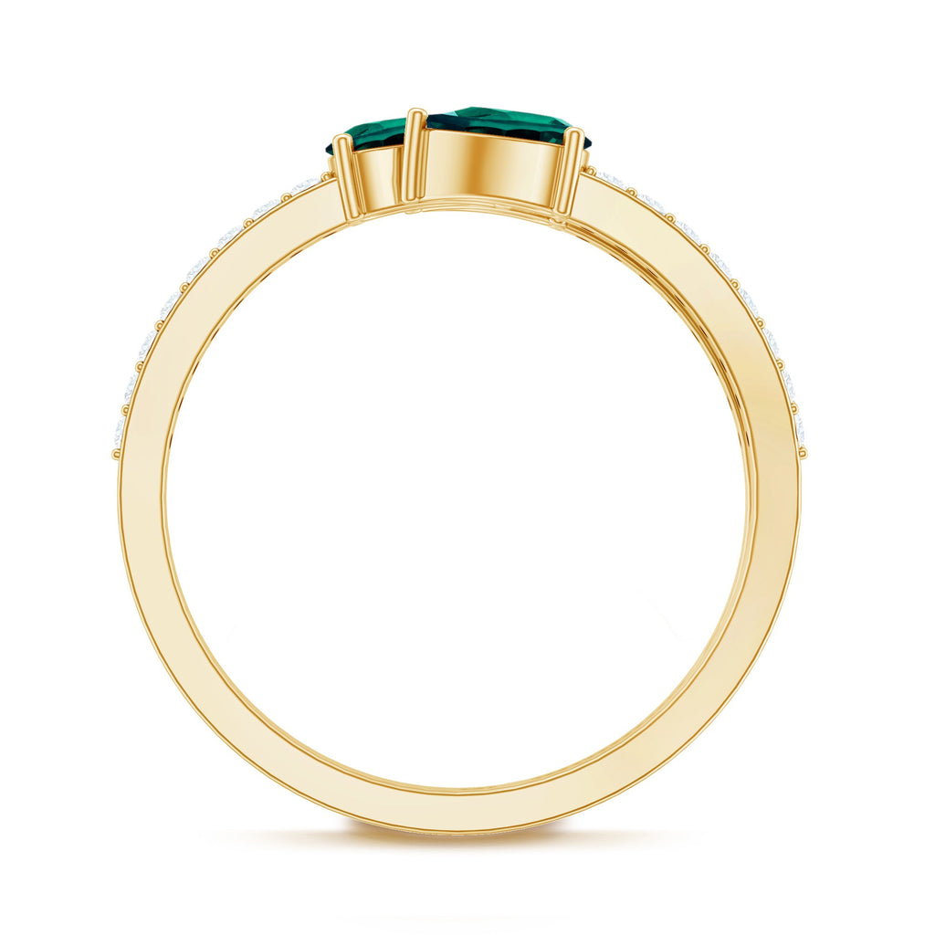 Certified Pear Shape Lab Grown Emerald Diamond Cocktail Ring