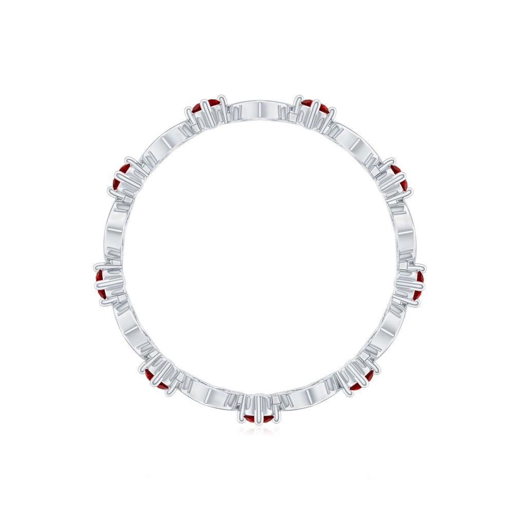 Lab Created Ruby Open Heart Eternity Band Ring